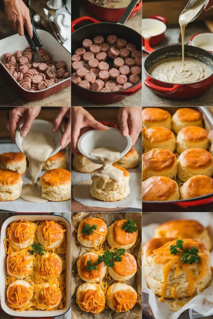 How To Make Sausage Biscuit and Gravy Casserole