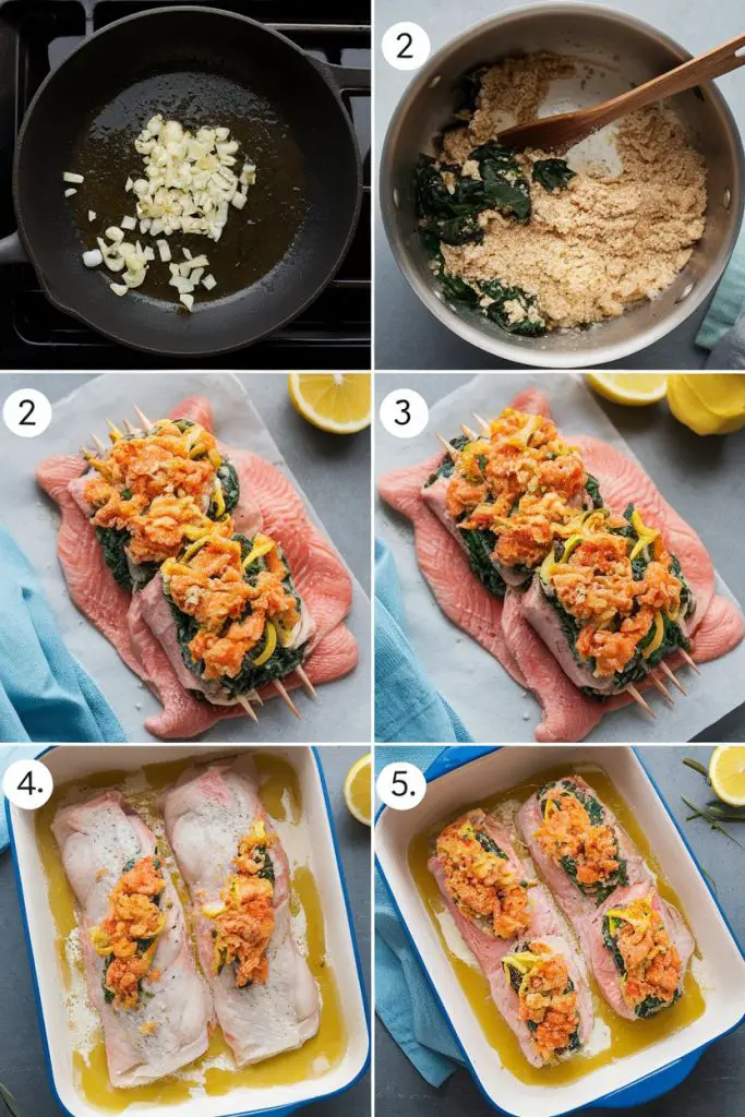 How To Make Stuffed Sole with Spinach and Crab