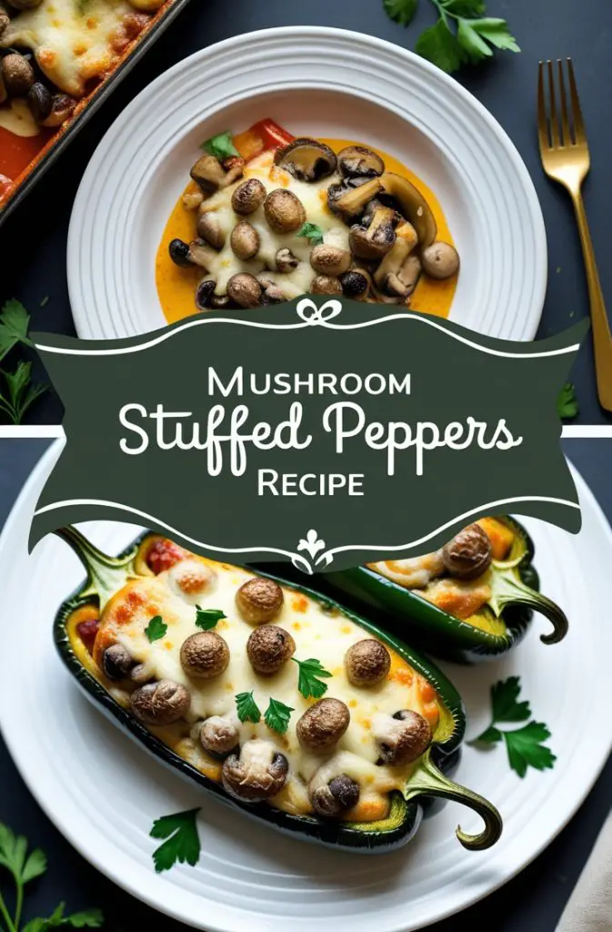 Mushroom stuffed peppers vegetarian 