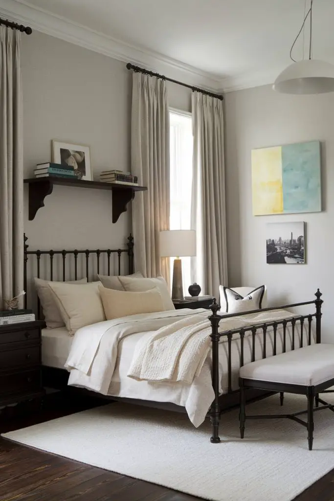 Pair Dark Furniture with Neutral Textiles