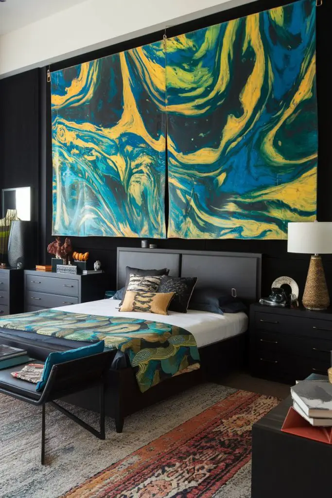 Pair Dark Furniture with Statement Art