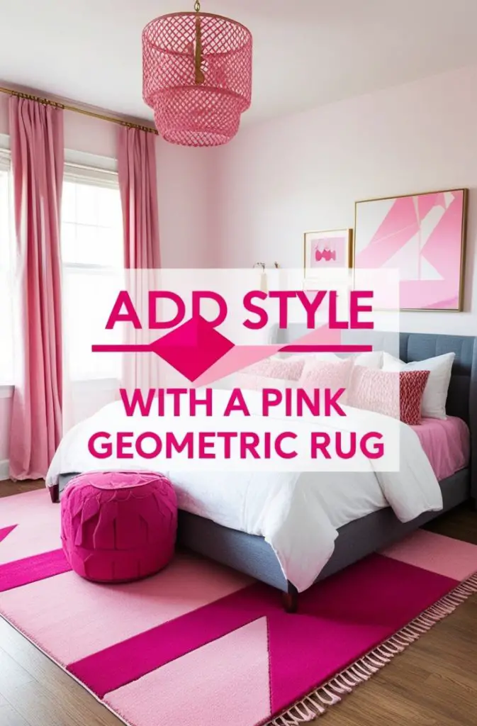 Pink Geometric Rug