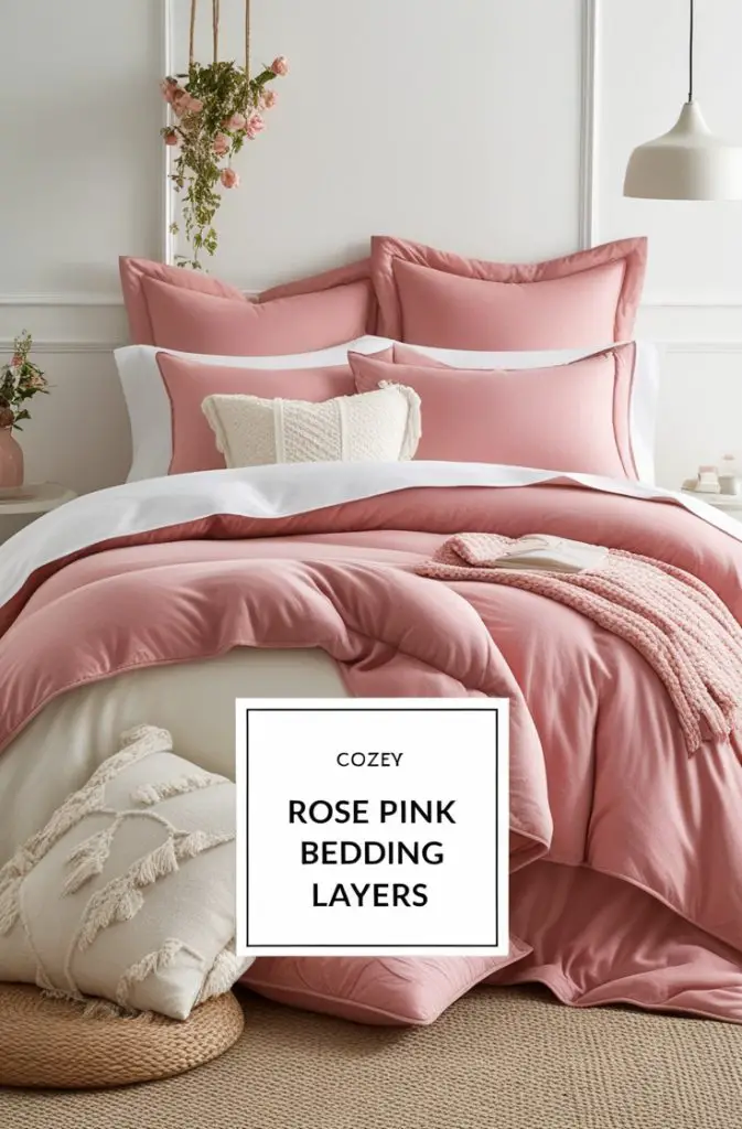 Rose Pink Bedding Layers