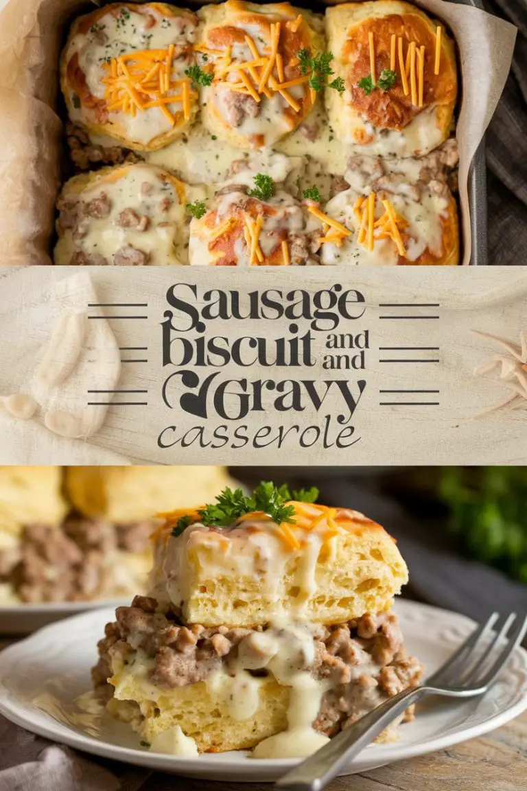 Sausage Biscuit and Gravy Casserole