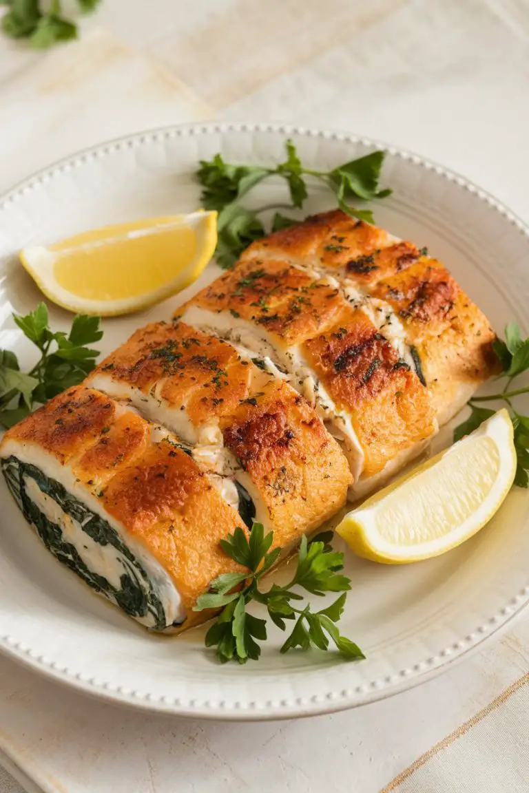 Stuffed Sole with Spinach and Crab Recipe