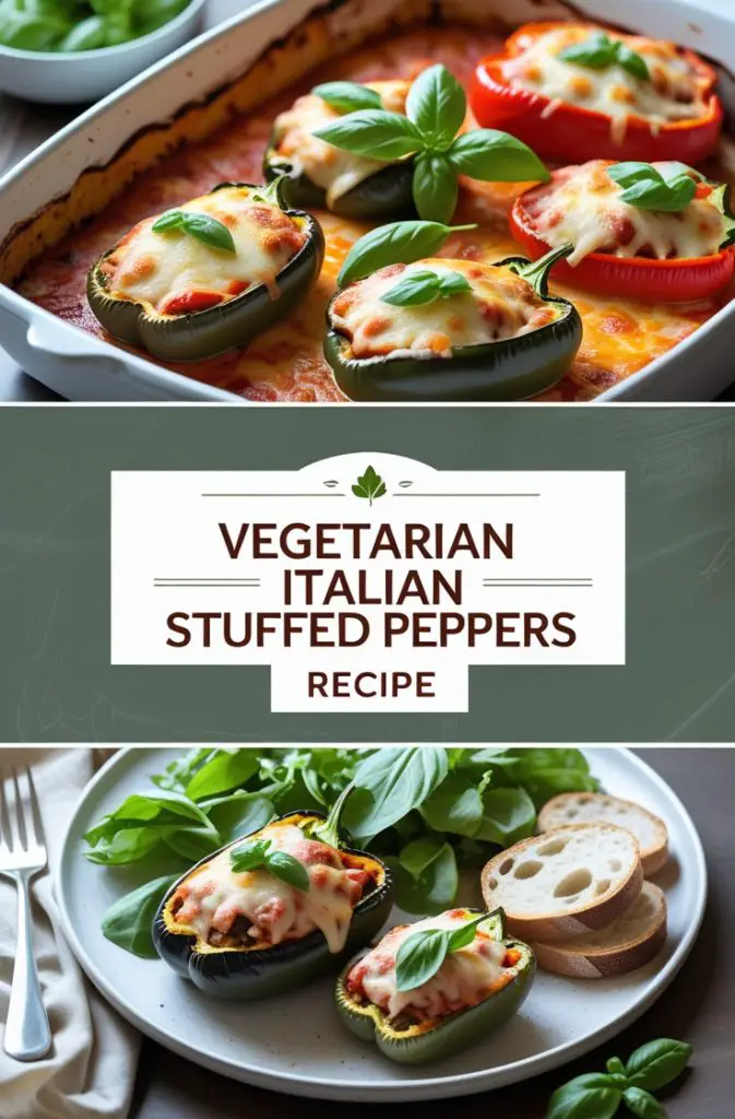 Vegetarian stuffed peppers Italian 