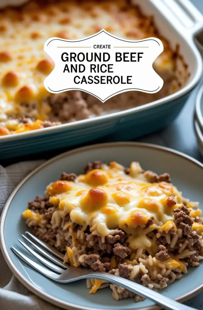 French Onion Ground Beef and Rice Casserole 