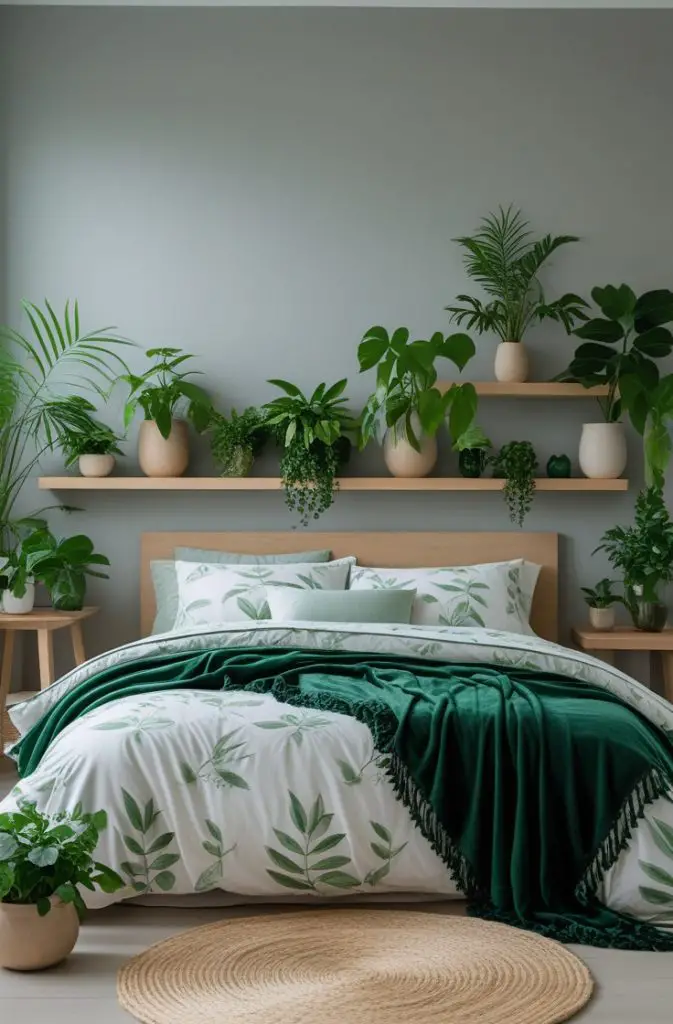 Grey Walls with Green Accents