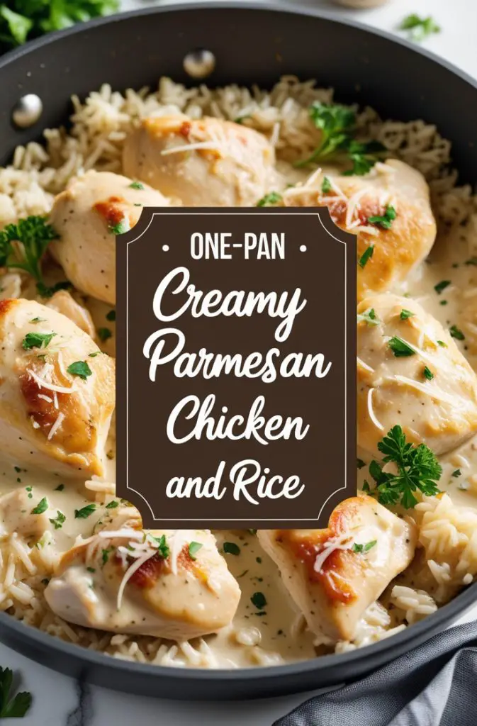 One-Pan Creamy Parmesan Chicken and Rice Recipe 