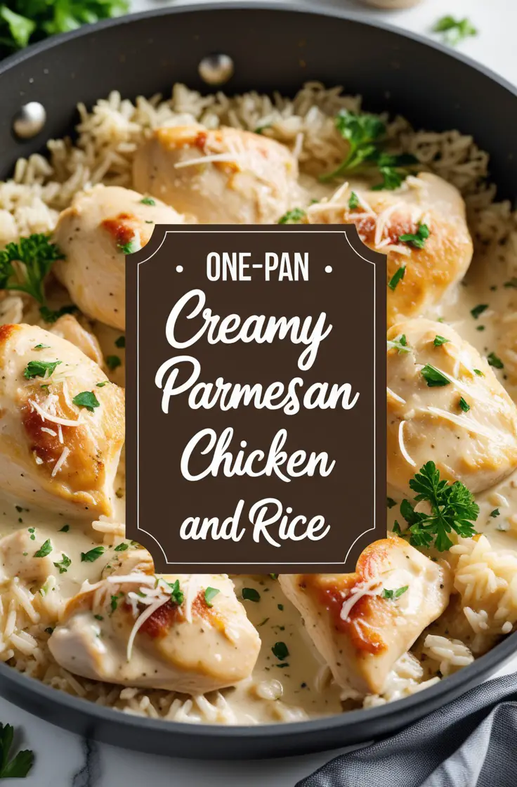 One-Pan Creamy Parmesan Chicken and Rice Recipe