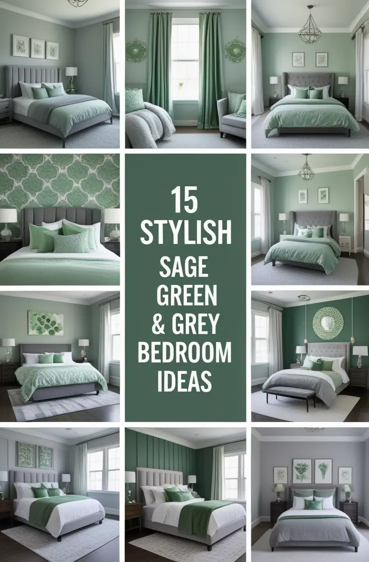 Soft Sage Green Walls with Grey Bedding