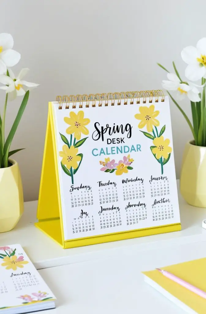 Spring-Themed Desk Calendar