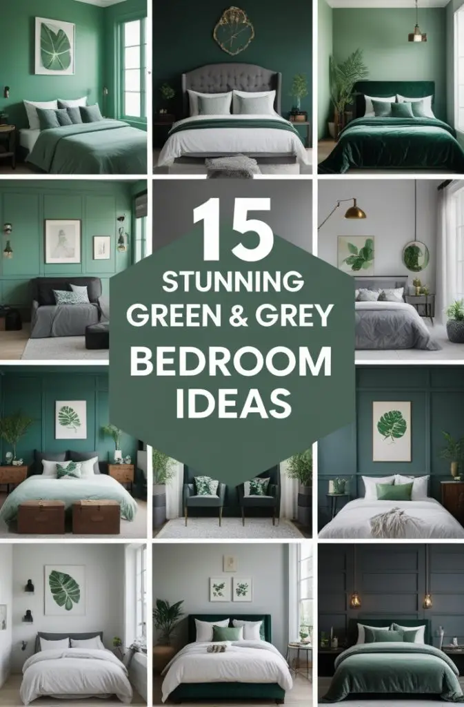 green and grey bedroom ideas