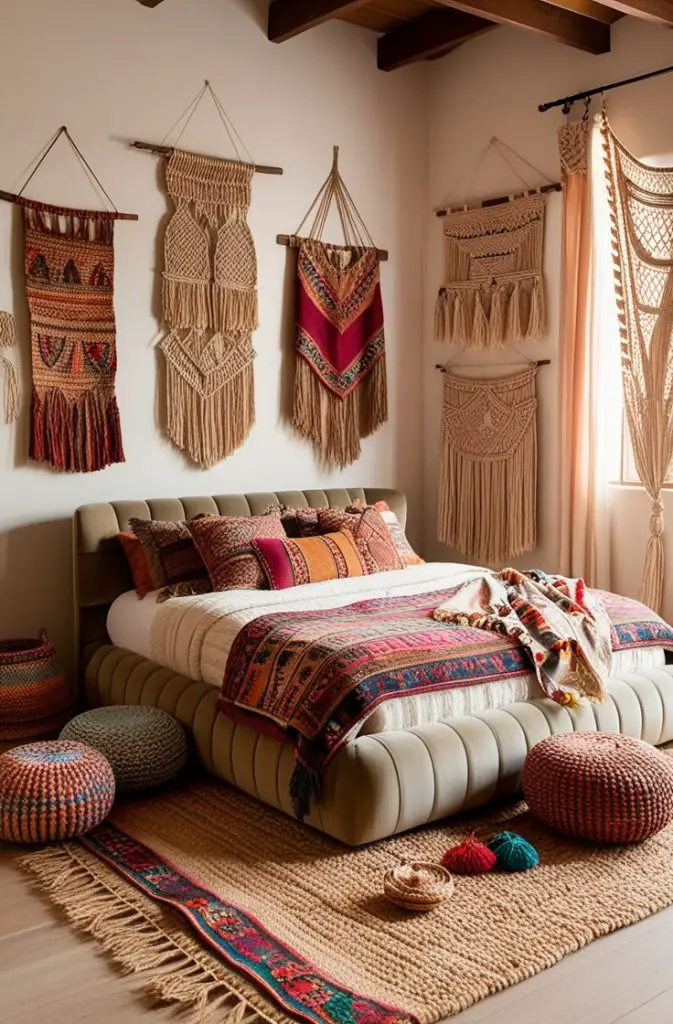 A Bohemian Touch with Layered Textiles