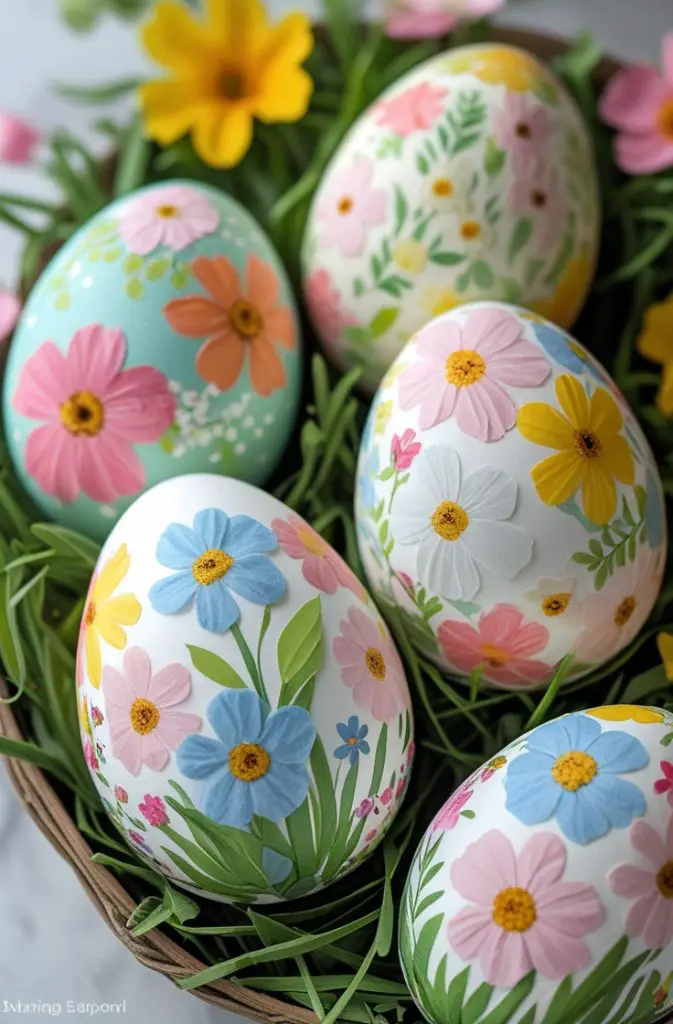 Decoupage Floral Eggs