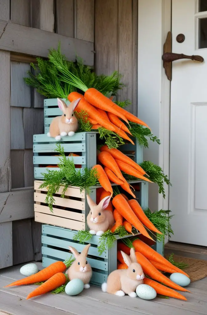 Wooden Crates With Easter Decor