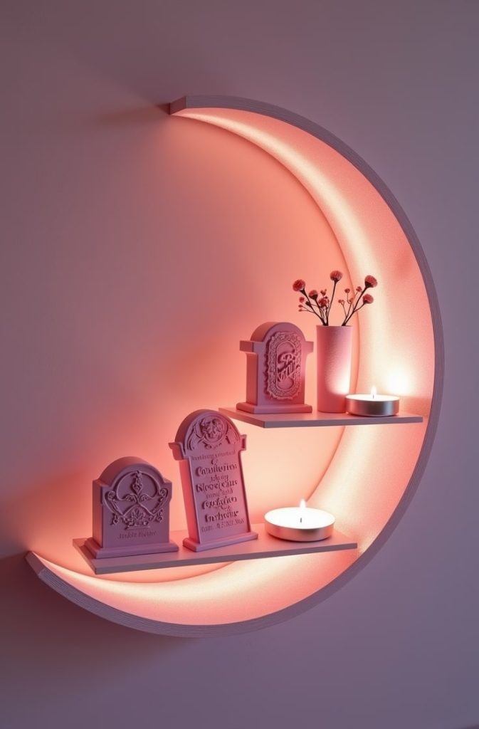 Pink Moonlit Graveyard Shelf
