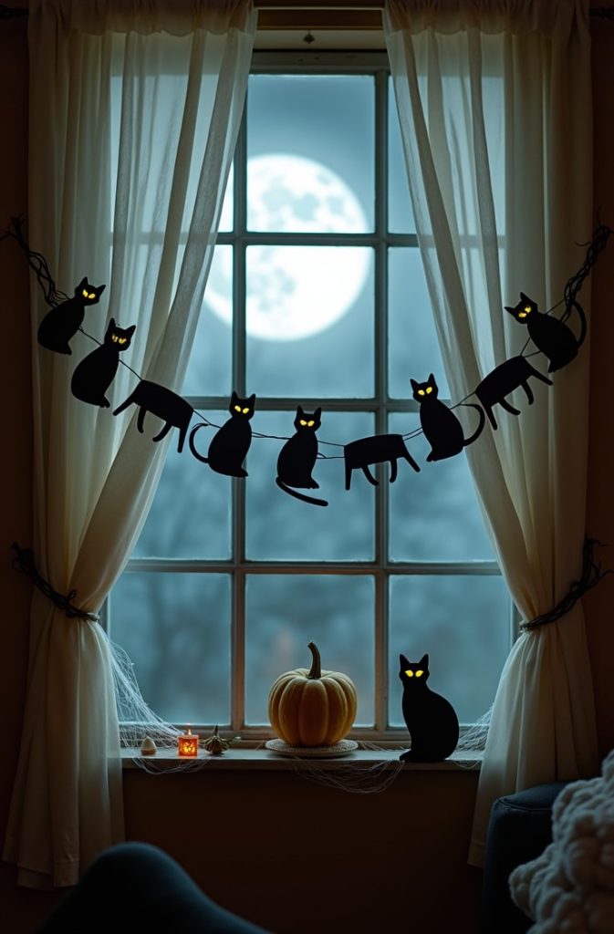 Black Cat Silhouette Garland