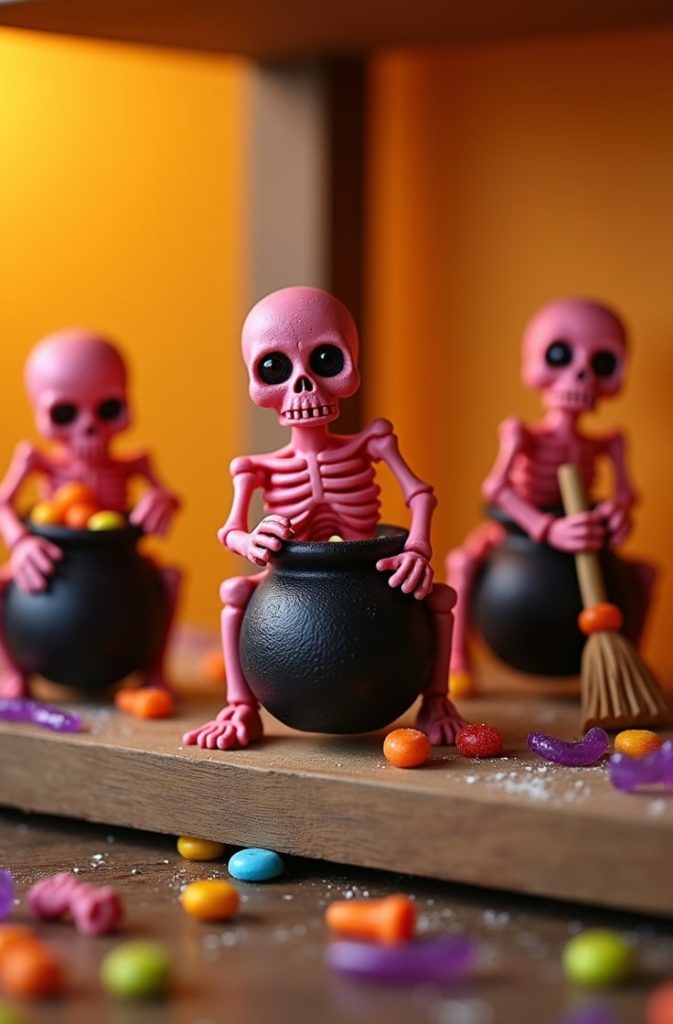 DIY Pink Skeleton Scene