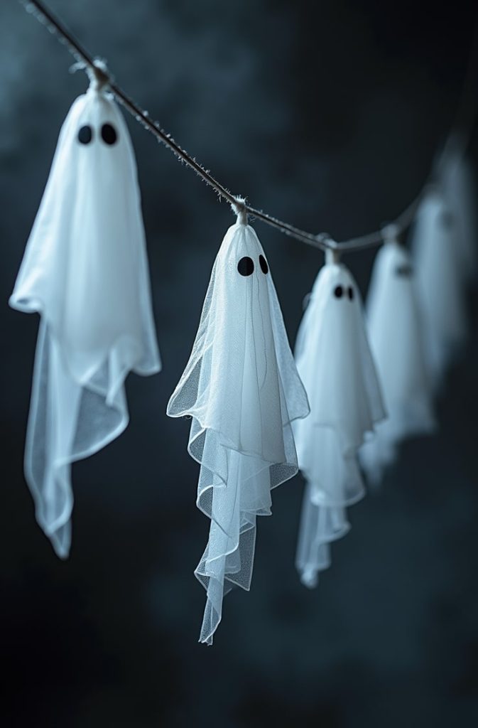 Ghostly Cheesecloth Garland