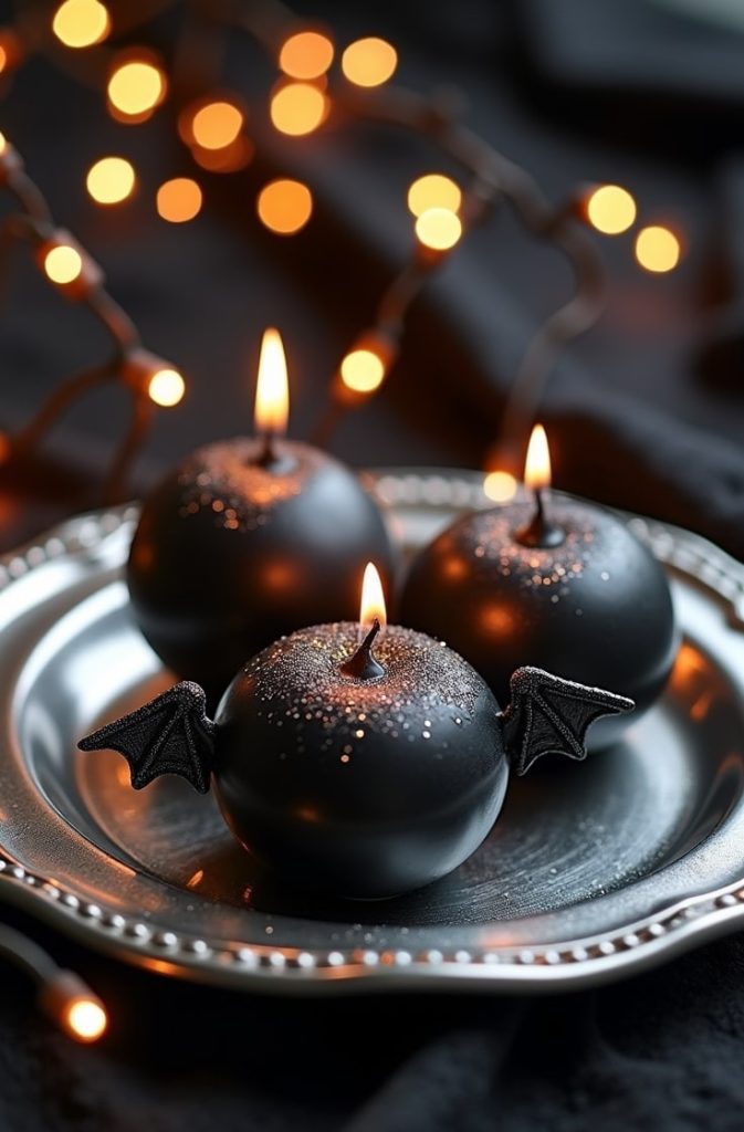 Glittery Bat Wing Candles