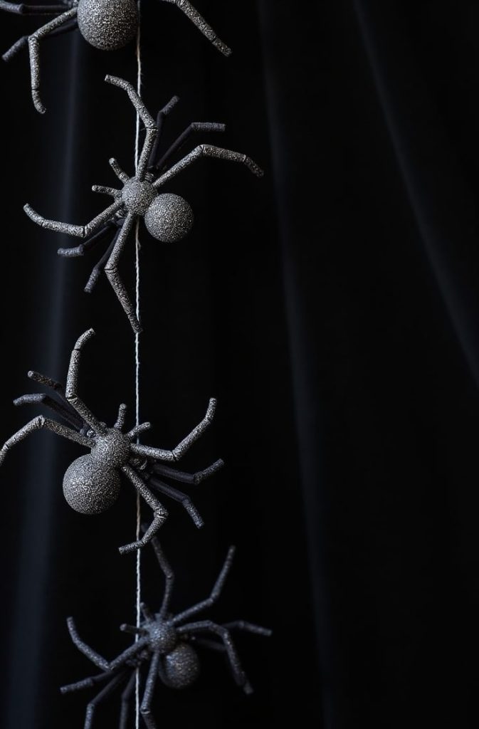 Glittery Spider Garland