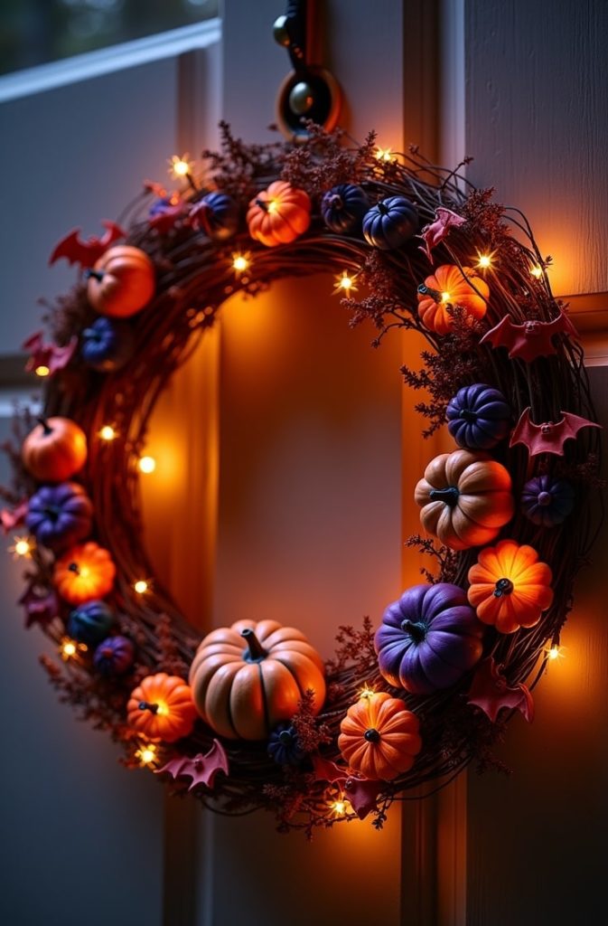 LED Light-Up Halloween Wreath