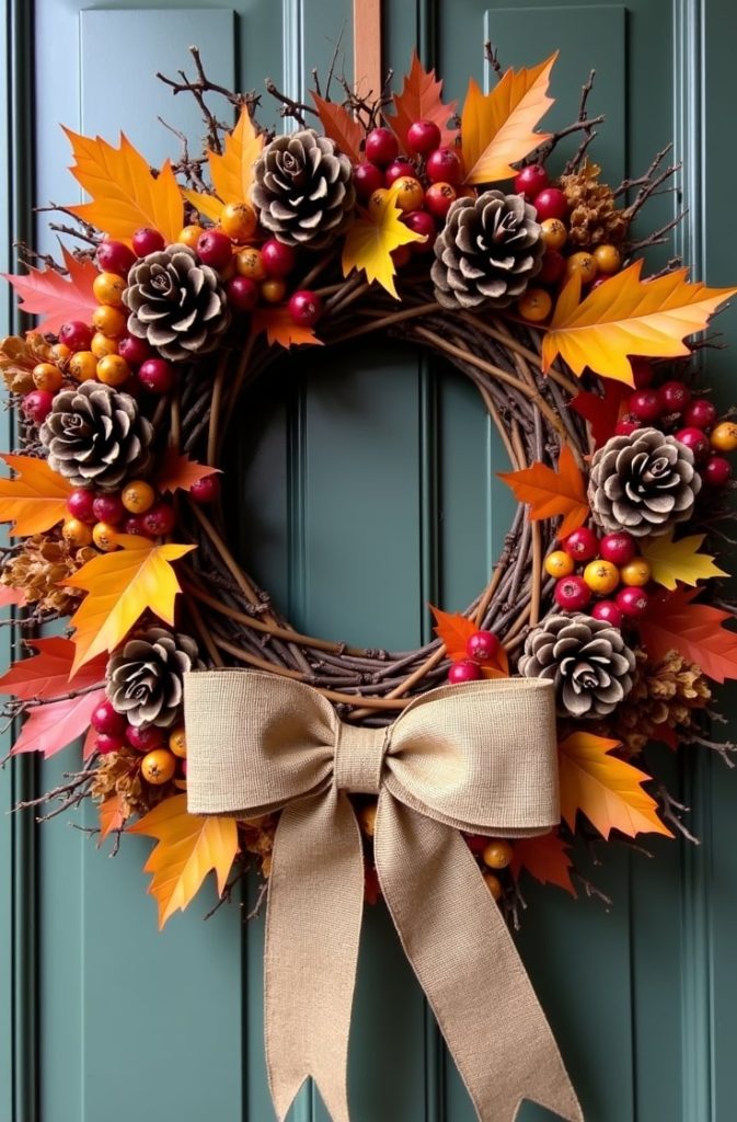 Nature-Inspired Fall Foliage Wreath