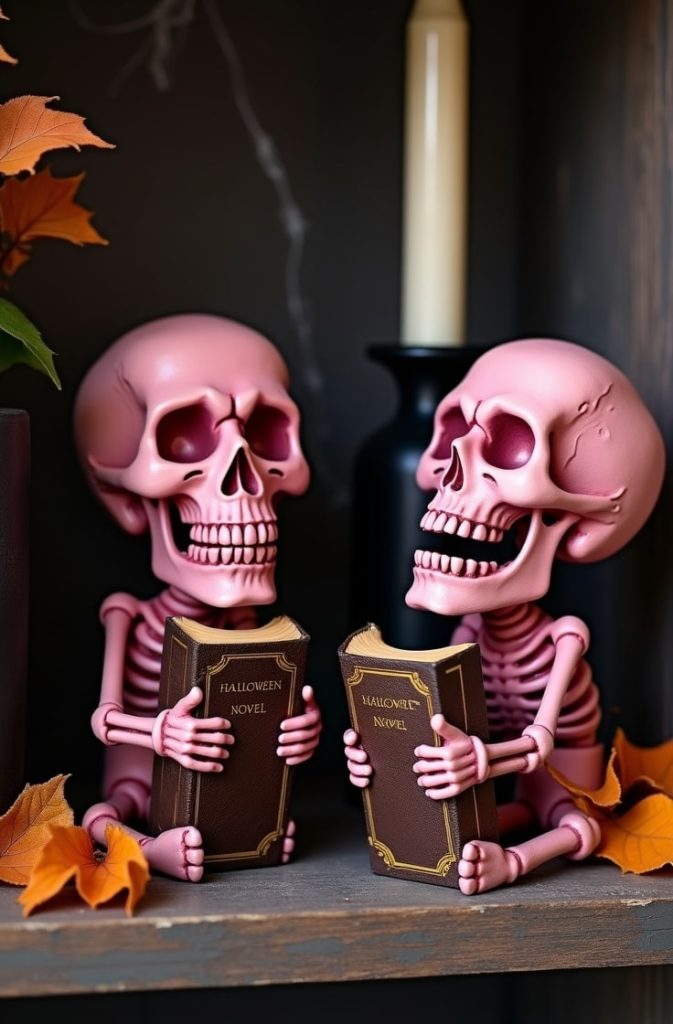  Pink Skull Bookends