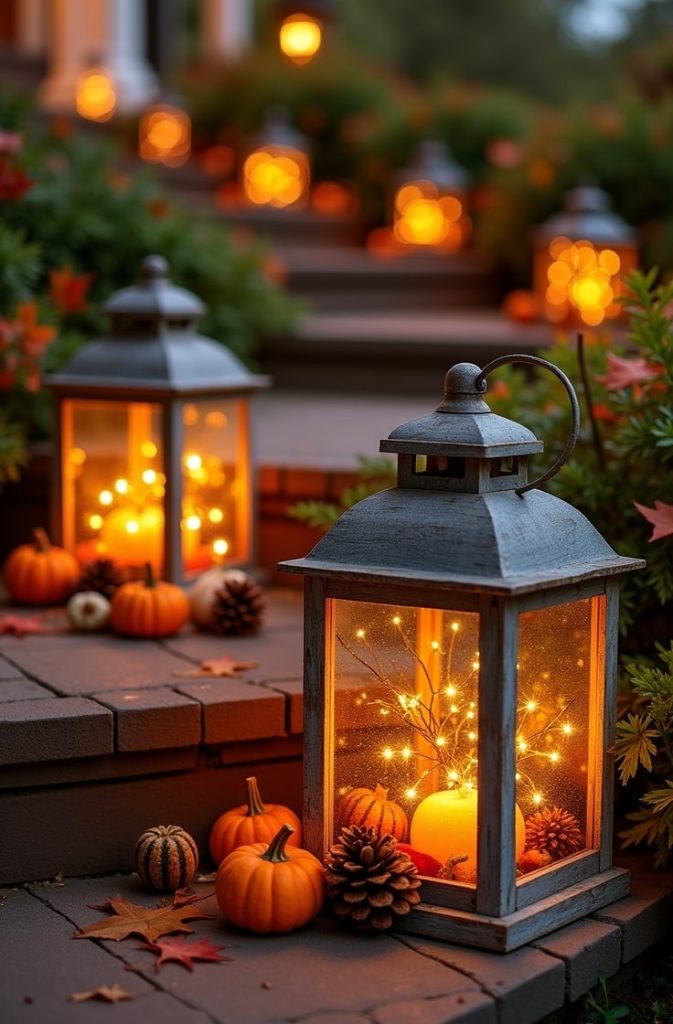Rustic Lanterns with Fairy Lights