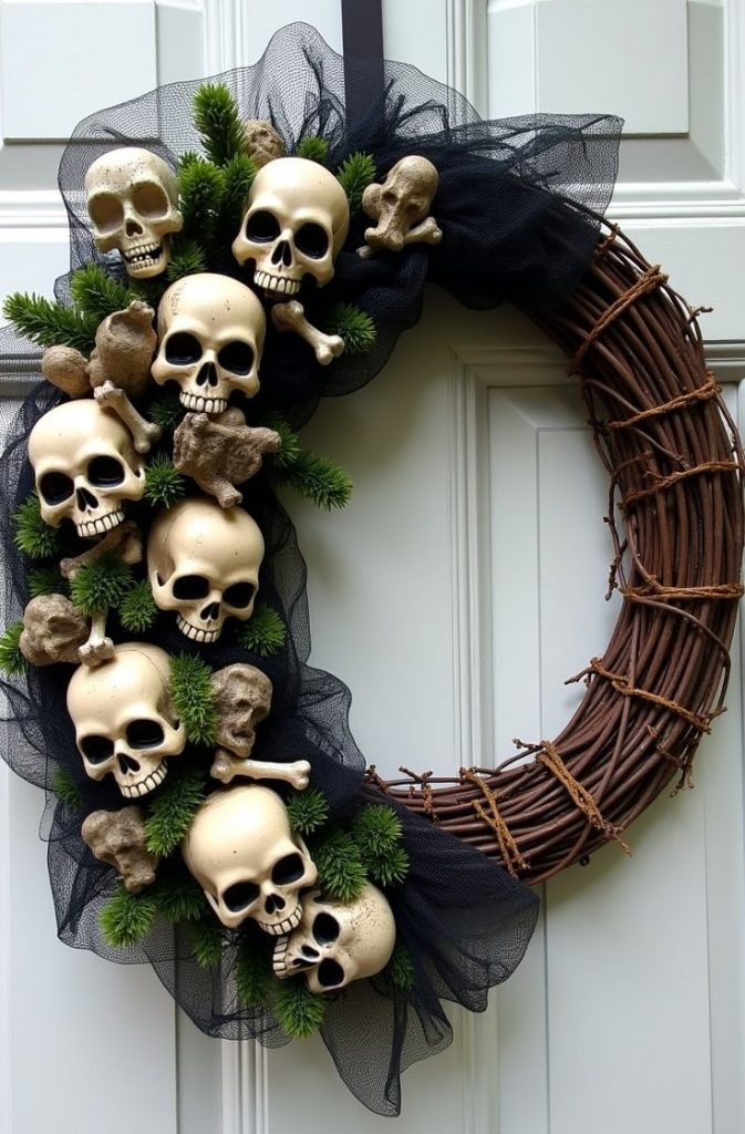 Skull & Bone Creepy Wreath