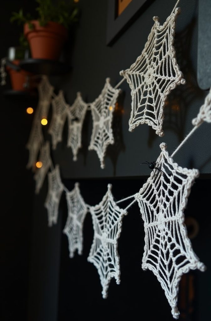 Spider Web Crochet Garland