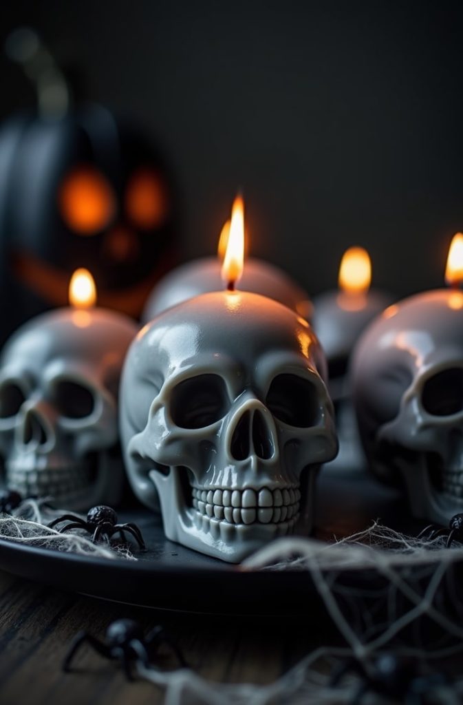 Spooky Skull Candles