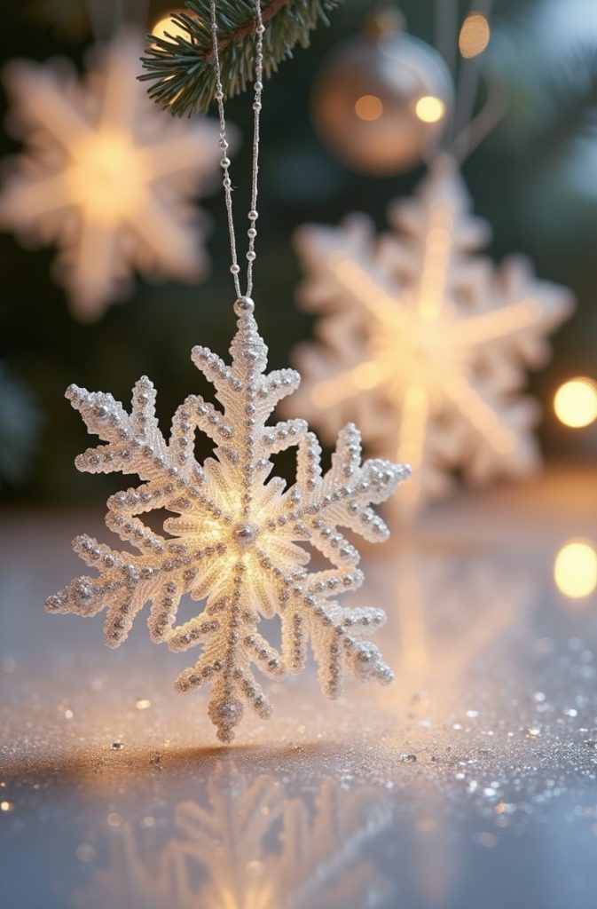 Beaded Snowflake Ornaments (Intermediate, Gift)