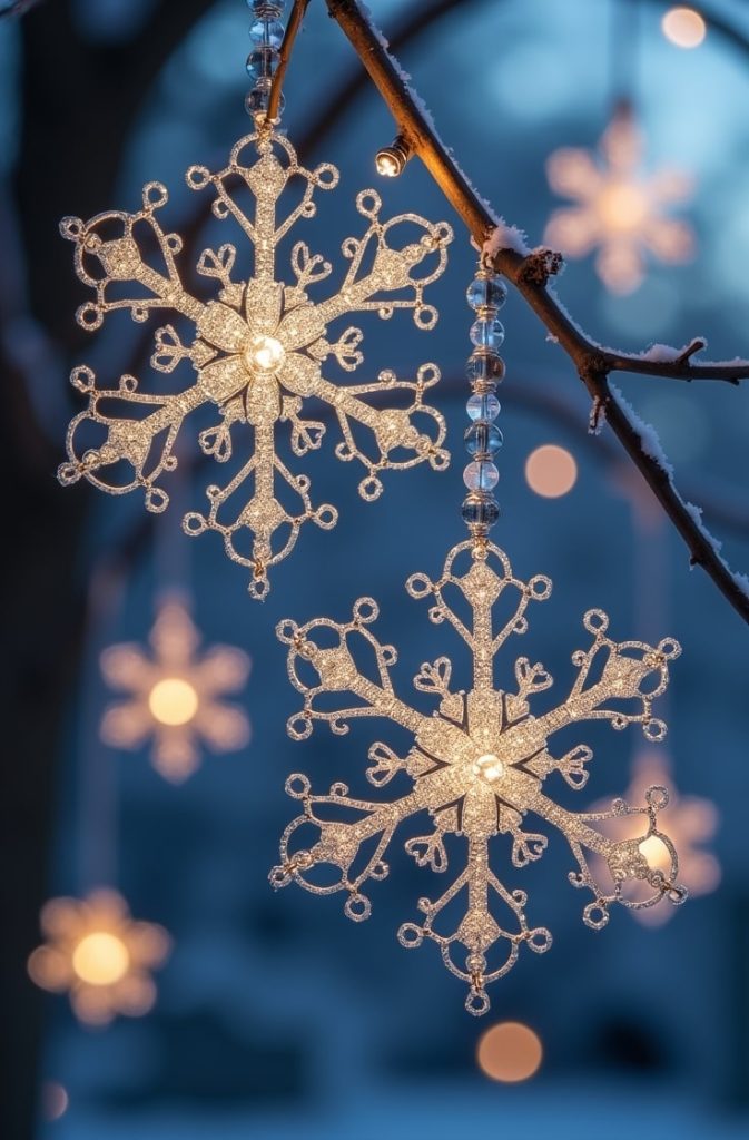 Beaded Snowflake Ornaments