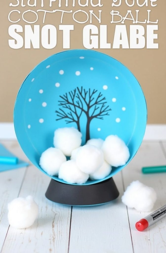  Cotton Ball Snow Globe