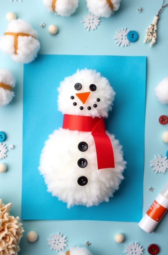 Cotton Ball Snowman