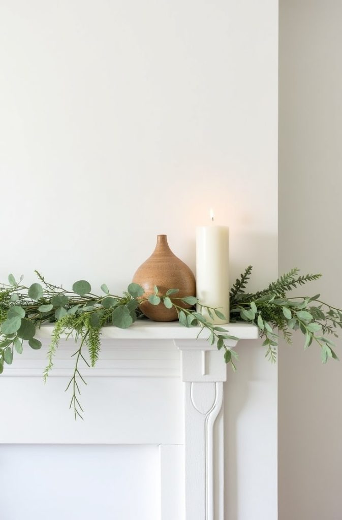 Decluttered Holiday Mantels