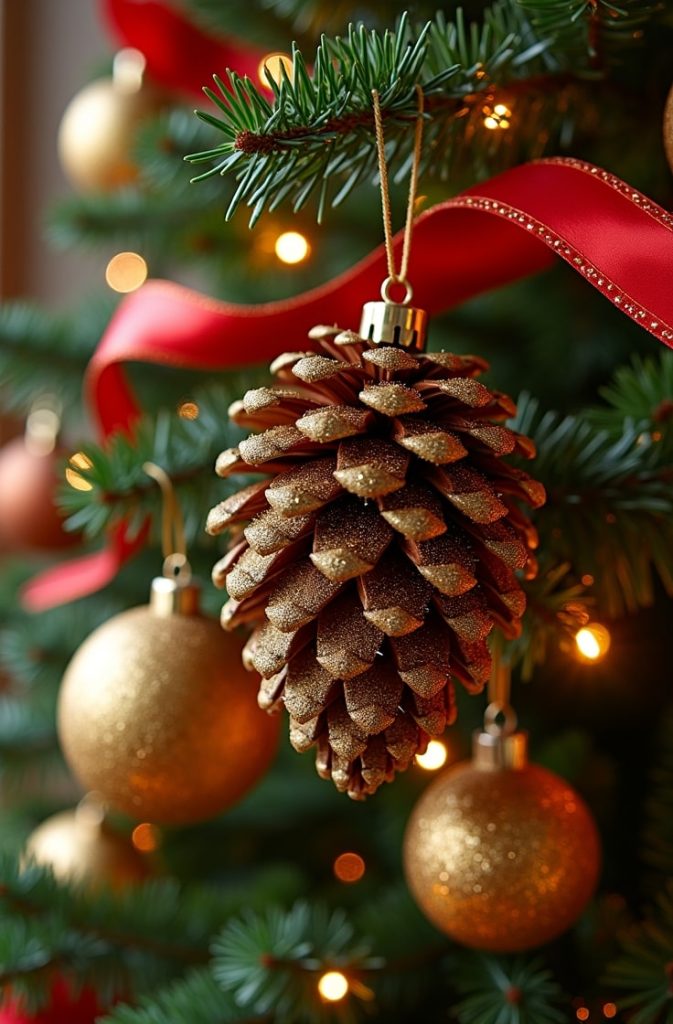 Glitter Pinecone Ornaments