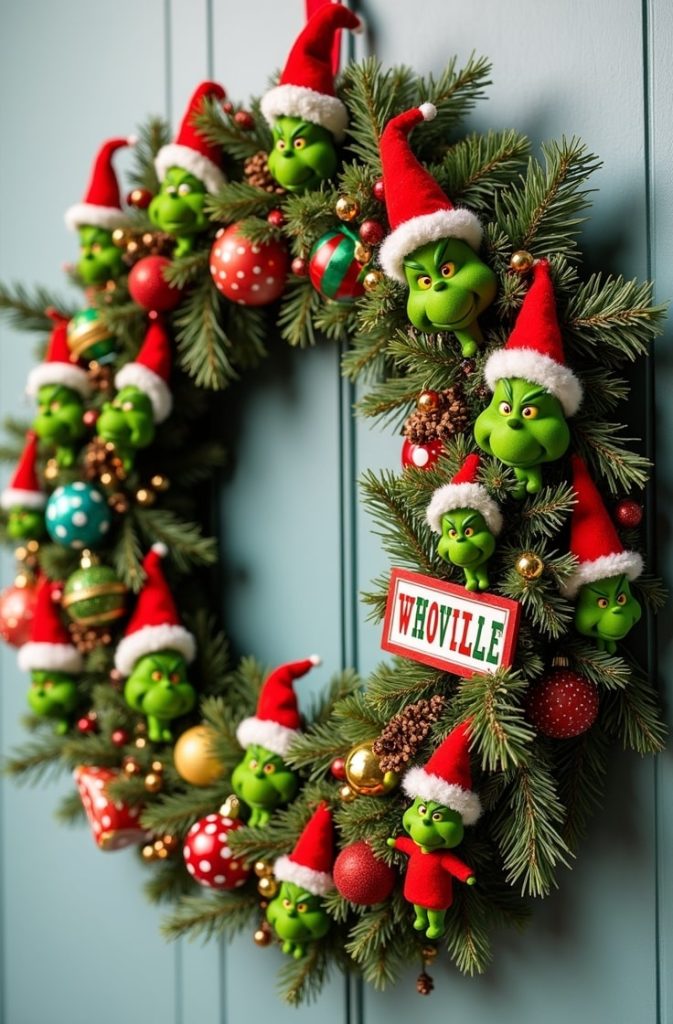 Grinch Candy Cane Wreath