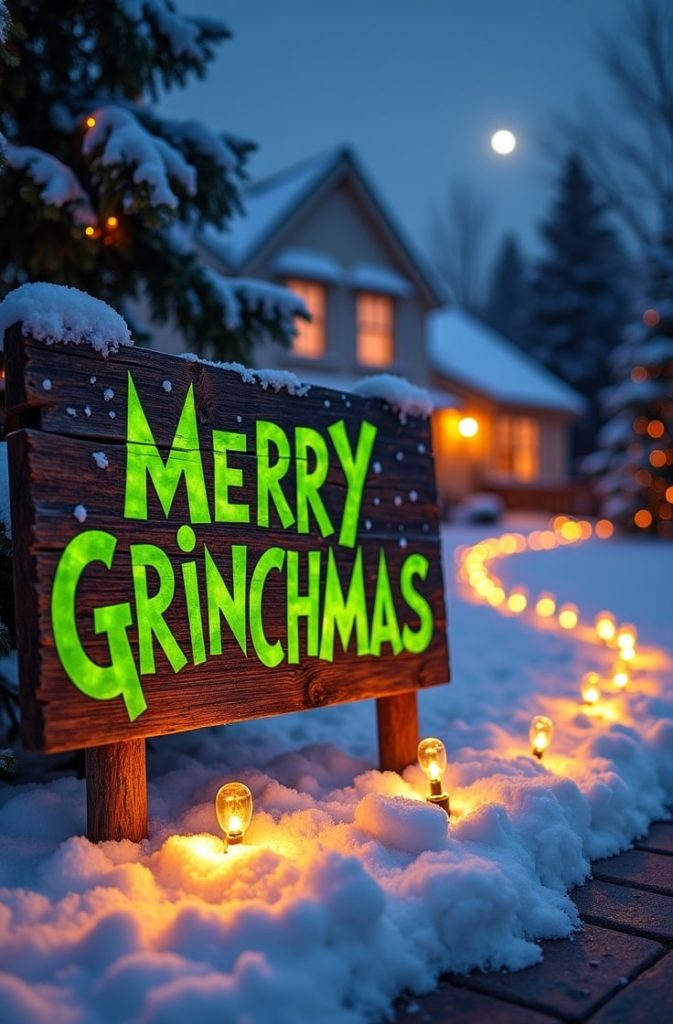 Grinch Welcome Sign