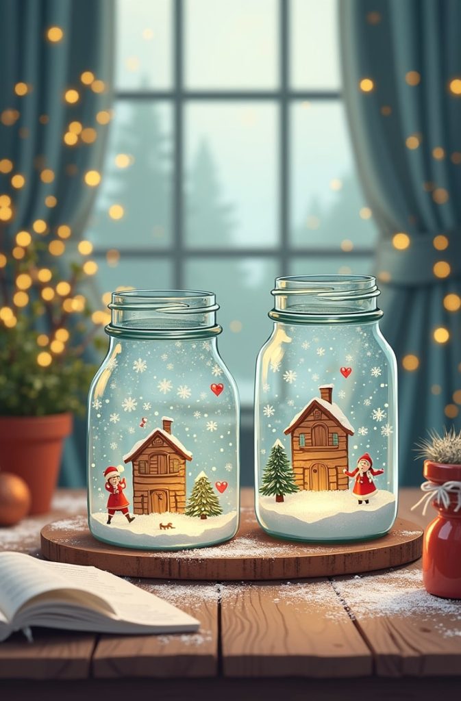 Mason Jar Snow Globes-min