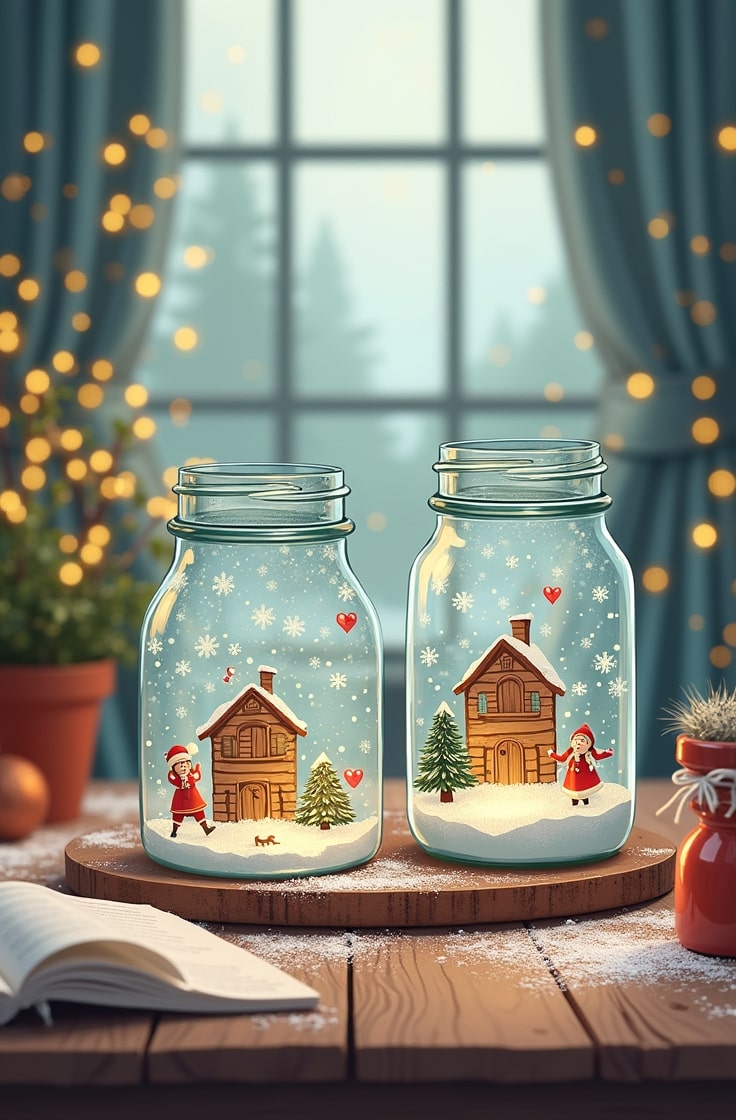 Mason Jar Snow Globes-min