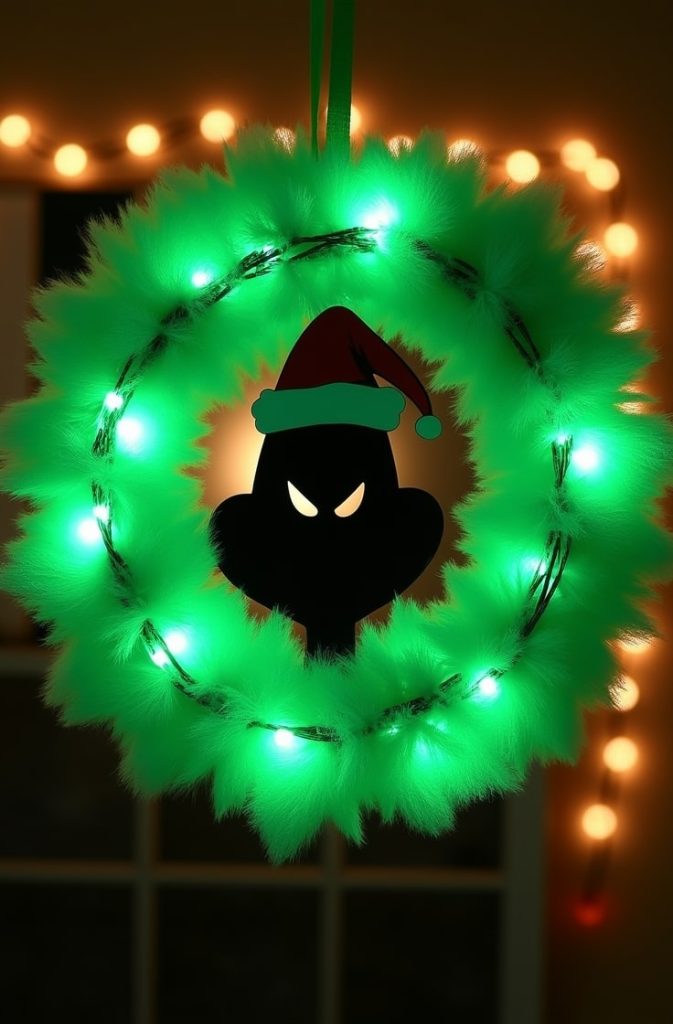Plush Grinch Wreath