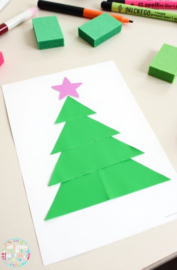 Sponge-Stamped Christmas Tree