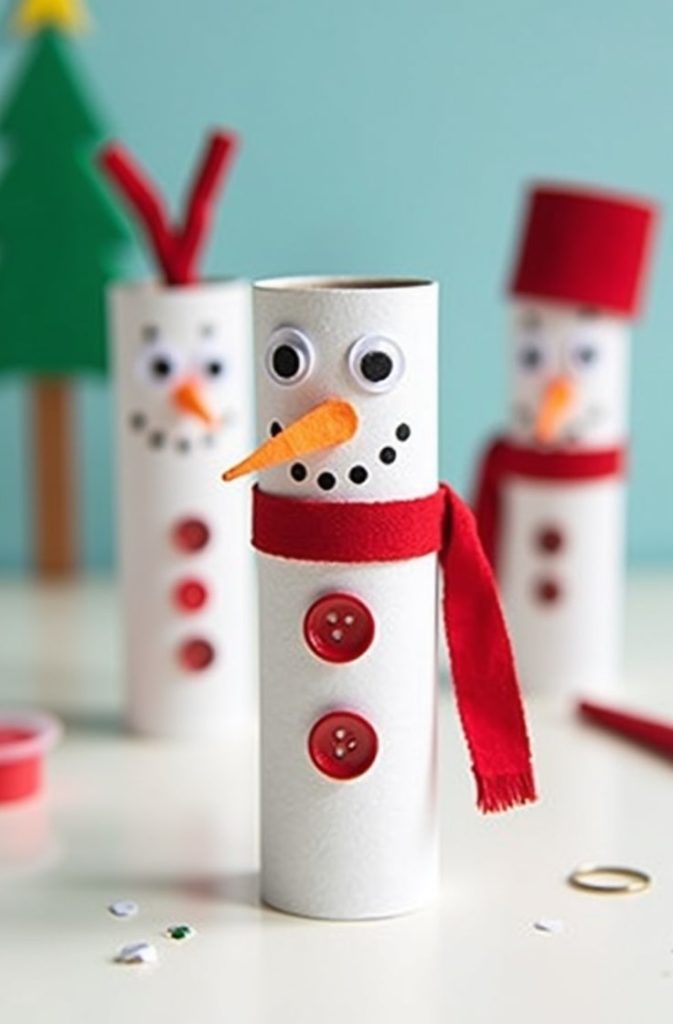 Toilet Paper Roll Snowmen
