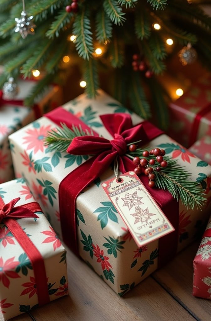 Vintage Wrapping Paper and Gift Tags