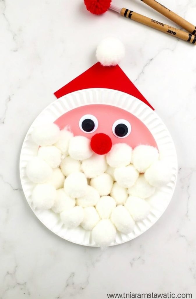 DIY Paper Plate Santa Craft