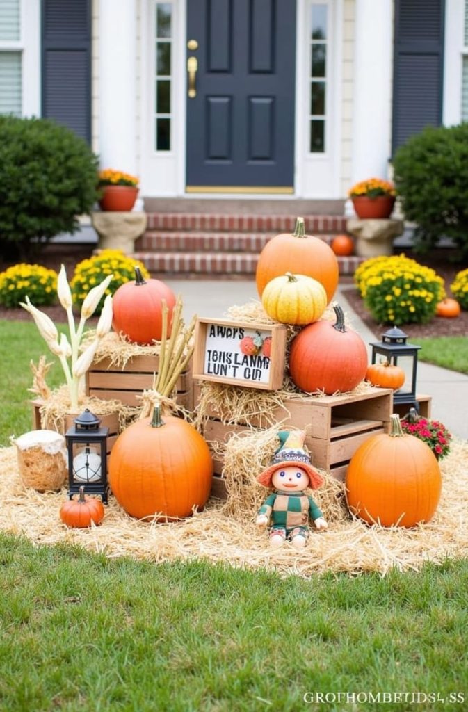 Design a Front Lawn Pumpkin Patch Display