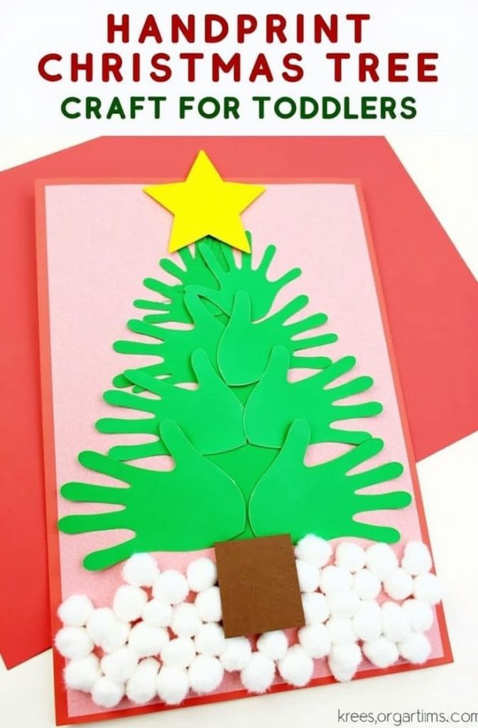 Handprint Christmas Tree Craft for Toddlers